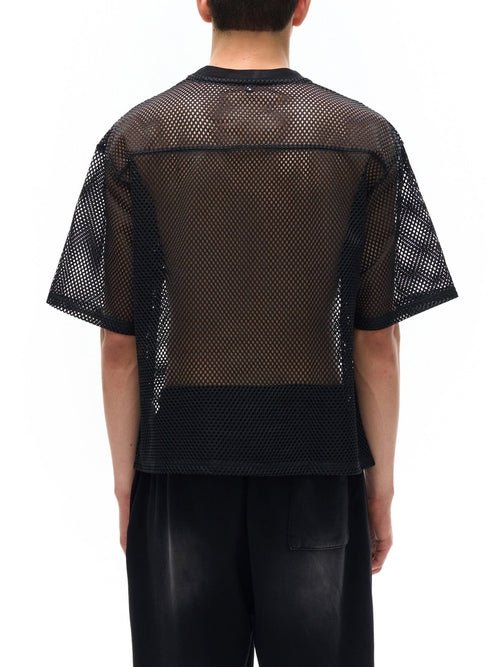 Boxy Net T-Shirt with Bird Motif - Stylish & Versatile Style by Shop FNDMNTLS - Tshirts, Boxy Net T-shirt, Casual Wear