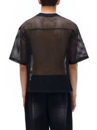 Boxy Net T-Shirt with Bird Motif - Stylish & Versatile Style by Shop FNDMNTLS - Tshirts, Boxy Net T-shirt, Casual Wear
