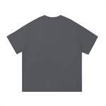 Back view of gray One Piece Essential Cotton T-Shirt, simple and clean for a minimalist casual wardrobe staple.