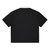 Back view of black contrast polo shirt with white collar, short sleeve unisex cotton blend for daily casual outfits.