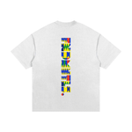 Blue Kinte Heavyweight Cotton T-Shirt, in white back view