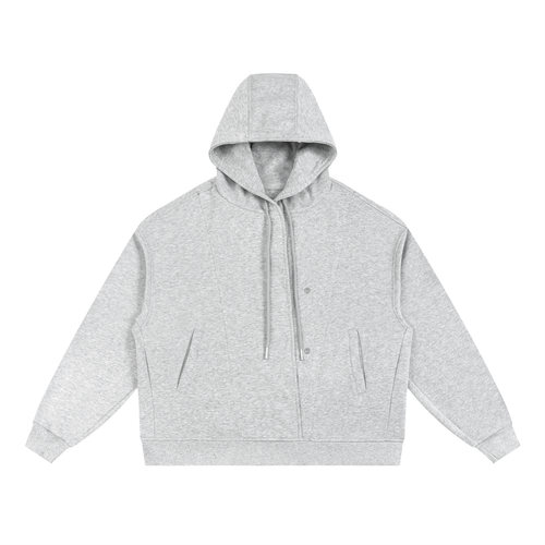 Front view of grey Essential Cotton T-Shirt hoodie with minimalist design, perfect for versatile and comfortable daily wear.