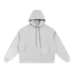 Front view of grey Essential Cotton T-Shirt hoodie with minimalist design, perfect for versatile and comfortable daily wear.