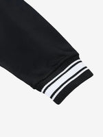 Chrome Cardinal Contrast Trim Raglan Varsity Jacket by Shop FNDMNTLS - Varsity Jackets, Chrome Cardinals, fleeced