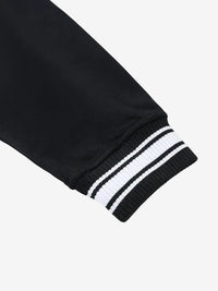 Chrome Cardinal Contrast Trim Raglan Varsity Jacket by Shop FNDMNTLS - Varsity Jackets, Chrome Cardinals, fleeced