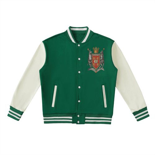 Chrome Cardinal Two-Tone Fleeced Varsity Jacket by Shop FNDMNTLS - Varsity Jackets, Casual Streetwear, Chrome Cardinals