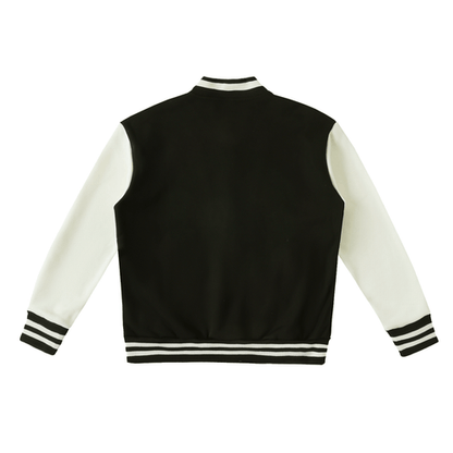 Chrome Cardinal Two-Tone Fleeced Varsity Jacket by Shop FNDMNTLS - Varsity Jackets, Casual Streetwear, Chrome Cardinals