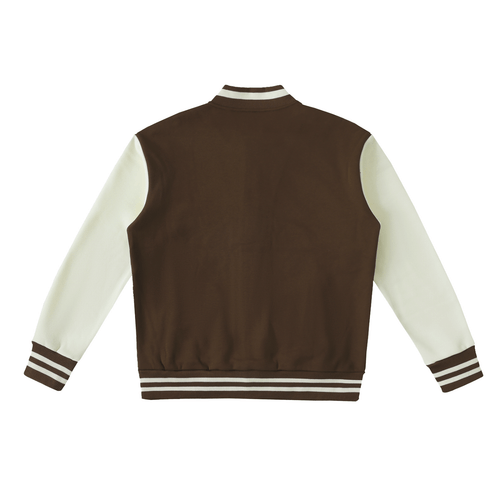 Chrome Cardinal Two-Tone Fleeced Varsity Jacket by Shop FNDMNTLS - Varsity Jackets, Casual Streetwear, Chrome Cardinals