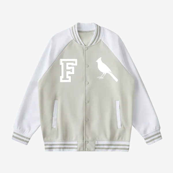 Chrome Cardinal Two Tone Raglan Sleeve Varsity Jacket by Shop FNDMNTLS - Varsity Jackets, mens, two tone raglan sleeve