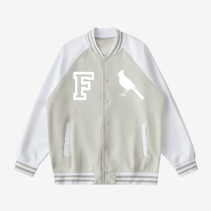Chrome Cardinal Two Tone Raglan Sleeve Varsity Jacket by Shop FNDMNTLS - Varsity Jackets, mens, two tone raglan sleeve