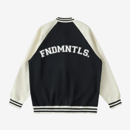 Chrome Cardinal Two Tone Raglan Sleeve Varsity Jacket by Shop FNDMNTLS - Varsity Jackets, mens, two tone raglan sleeve