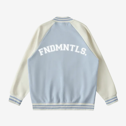 Chrome Cardinal Two Tone Raglan Sleeve Varsity Jacket by Shop FNDMNTLS - Varsity Jackets, mens, two tone raglan sleeve