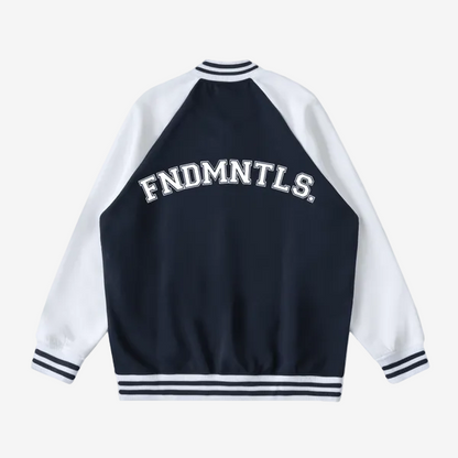 Chrome Cardinal Two Tone Raglan Sleeve Varsity Jacket by Shop FNDMNTLS - Varsity Jackets, mens, two tone raglan sleeve