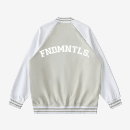 Chrome Cardinal Two Tone Raglan Sleeve Varsity Jacket by Shop FNDMNTLS - Varsity Jackets, mens, two tone raglan sleeve