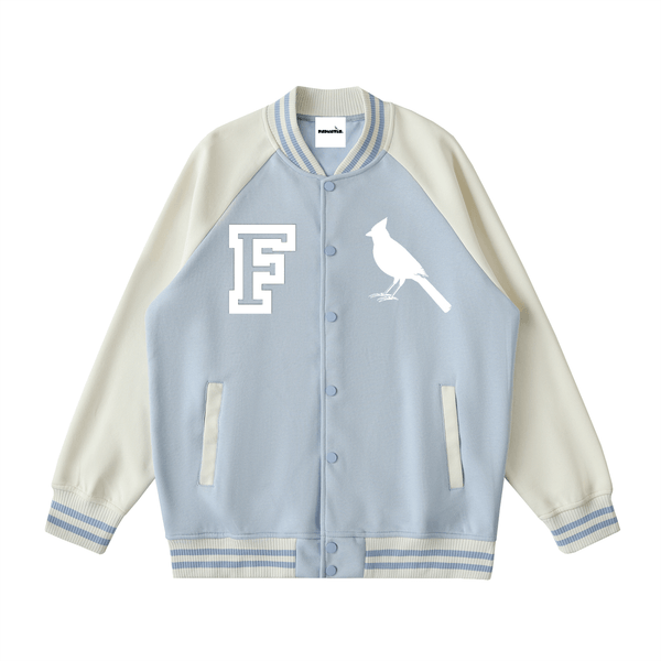 Chrome Cardinal Two Tone Raglan Sleeve Varsity Jacket by Shop FNDMNTLS - Varsity Jackets, mens, two tone raglan sleeve