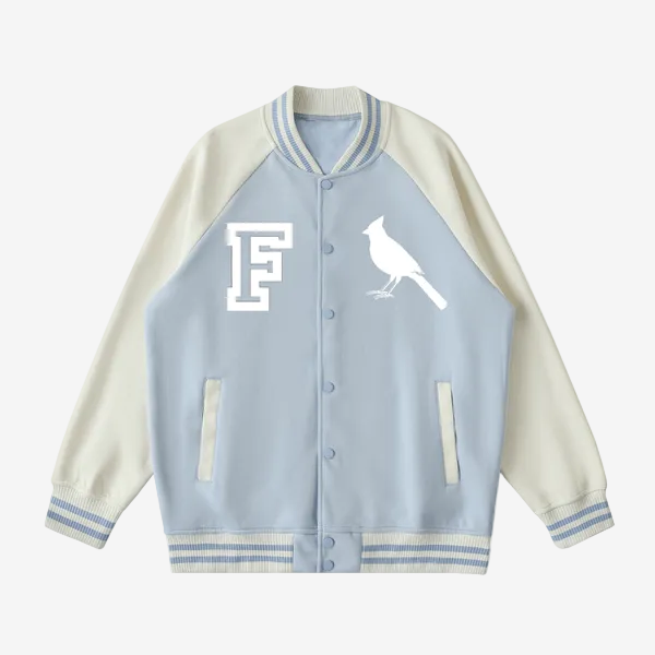 Chrome Cardinal Two Tone Raglan Sleeve Varsity Jacket by Shop FNDMNTLS - Varsity Jackets, mens, two tone raglan sleeve