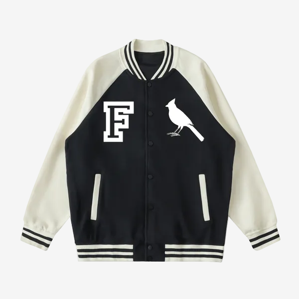Chrome Cardinal Two Tone Raglan Sleeve Varsity Jacket by Shop FNDMNTLS - Varsity Jackets, mens, two tone raglan sleeve