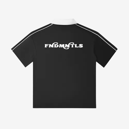 Contrast Collar Short-Sleeve Polo Shirt by Shop FNDMNTLS - polos, Casual Streetwear, casual wear