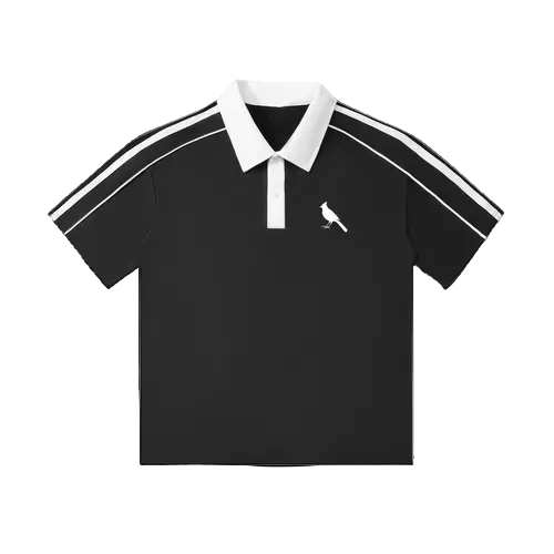 Contrast Collar Short-Sleeve Polo Shirt by Shop FNDMNTLS - polos, Casual Streetwear, casual wear