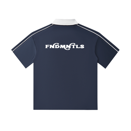 Contrast Collar Short-Sleeve Polo Shirt by Shop FNDMNTLS - polos, Casual Streetwear, casual wear