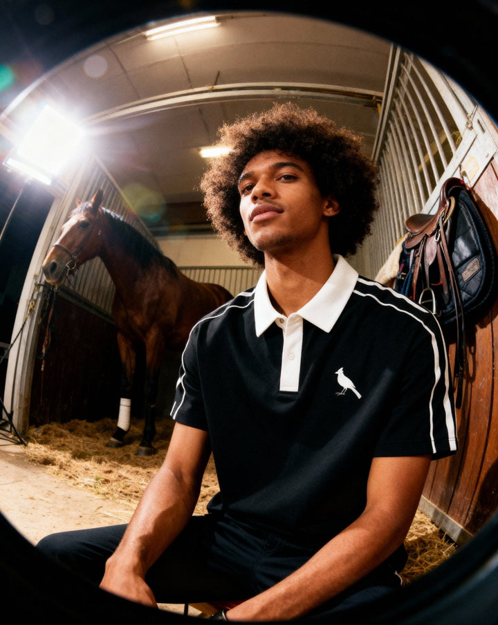 Contrast Collar Short-Sleeve Polo Shirt by Shop FNDMNTLS - polos, Casual Streetwear, casual wear