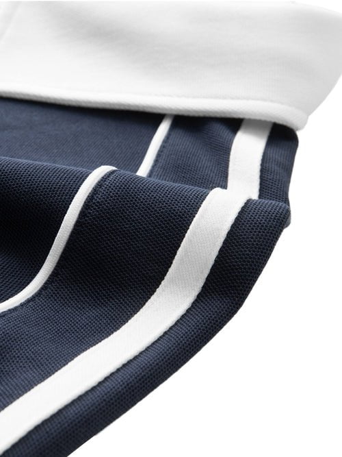 Contrast Collar Short-Sleeve Polo Shirt by Shop FNDMNTLS - polos, Casual Streetwear, casual wear