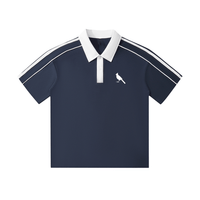 Contrast Collar Short-Sleeve Polo Shirt by Shop FNDMNTLS - polos, Casual Streetwear, casual wear