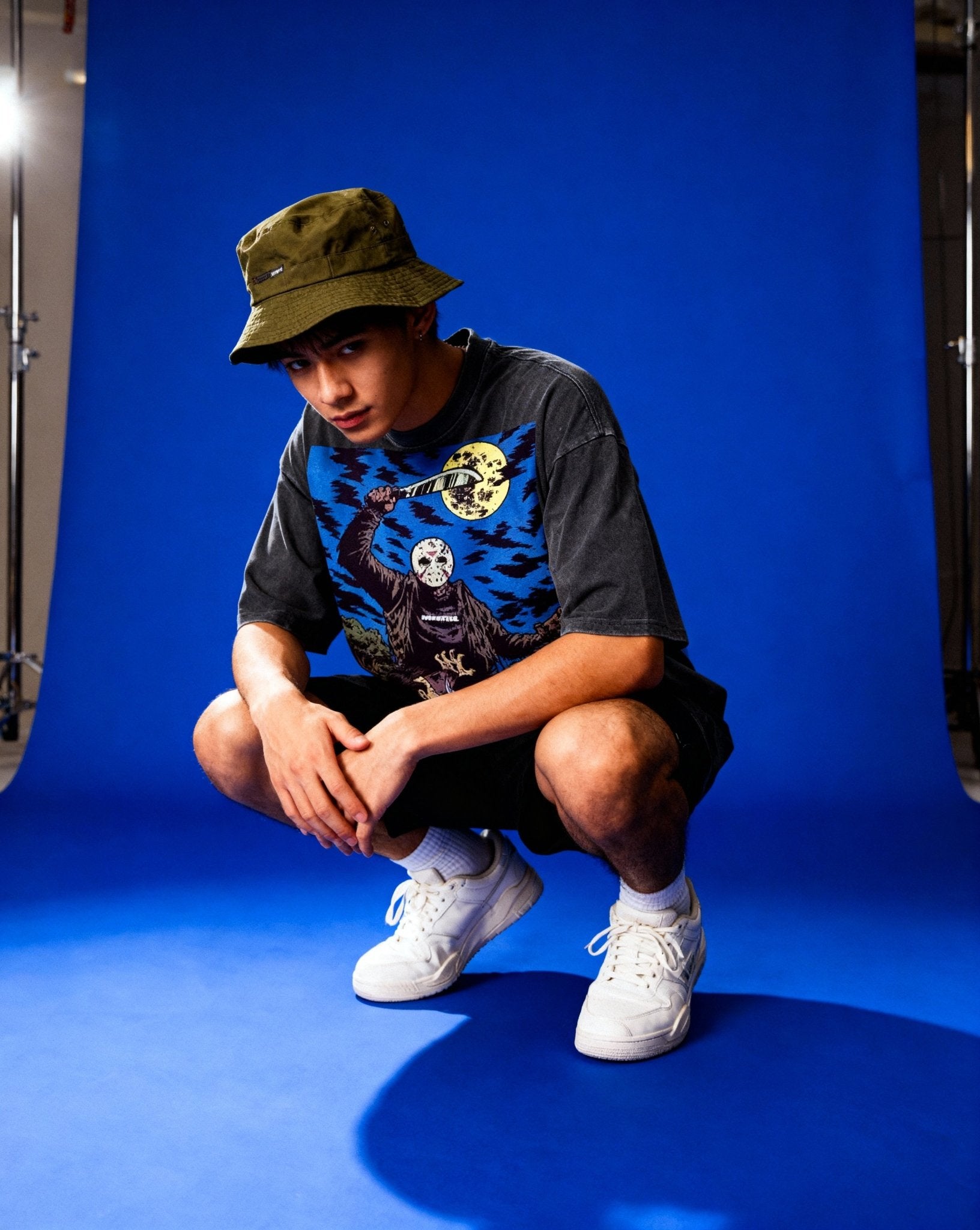 Crystal Lake Vintage Wash Drop Shoulder Graphic T-Shirt by Shop FNDMNTLS - Tshirts, 100% Cotton, Casual Fashion