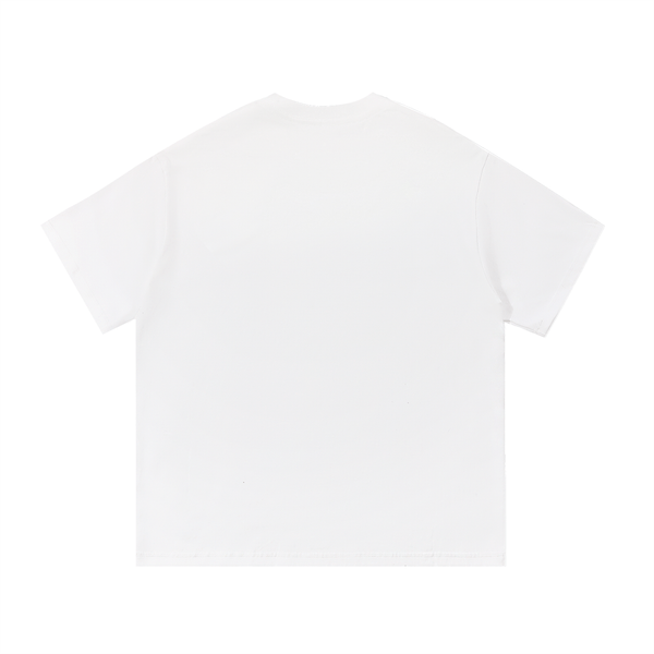 Back of white One Piece Essential Cotton T-Shirt, clean and simple design suitable for layering or solo wear.