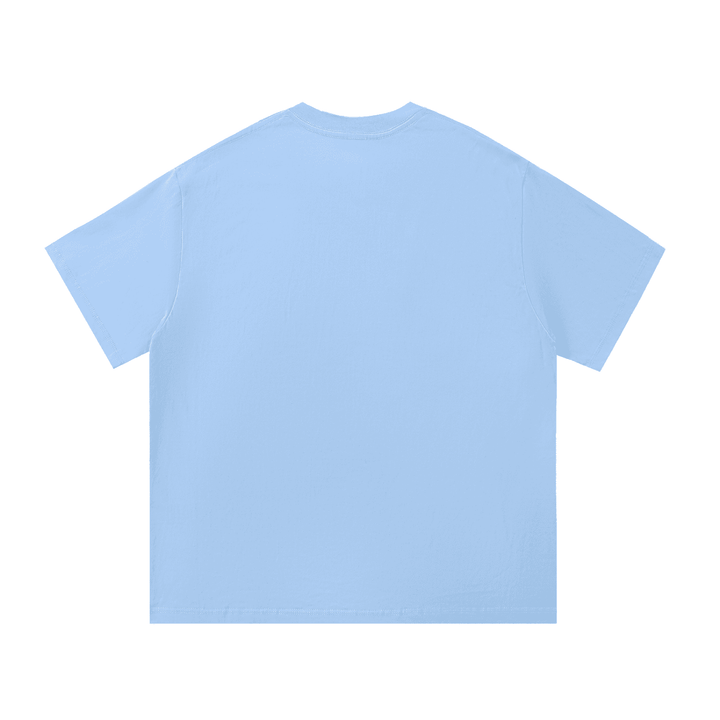 Light blue cotton T-shirt for daily wear, casual streetwear