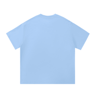 Light blue cotton T-shirt for daily wear, casual streetwear
