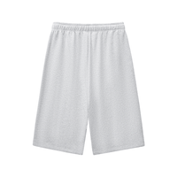 Rear view of light grey Chrome Cardinals Relaxed Drawstring Three-quarter Sweatpants with soft cotton blend and relaxed silhouette.