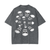 Oversized pirate black T-shirt with white skull graphic design for casual wear back view