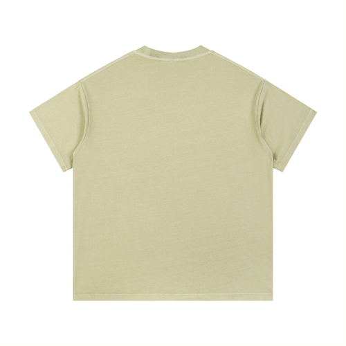 Back view of beige Balenciaga Vintage Wash Cotton T-Shirt showing relaxed fit and soft cotton texture for everyday comfort.