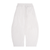 White pants with thin gray stripes on a white background