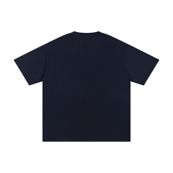 Back view of navy blue Glock 19 unisex t-shirt in soft cotton, showcasing a plain and versatile casual look.