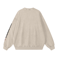 Back view of beige Snow Washed Oversized Sweatshirt showing relaxed unisex fit and clean, minimal design for casual wear.