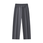 Back view of gray Essential Drawstring Straight-Leg Sweatpants showcasing a relaxed silhouette and elastic waistband.