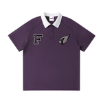 Unisex polo shirt with contrast collar and embroidered logos
