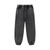 Unisex snow wash sweatpants in charcoal black with drawstring waist and side pockets. Cotton blend fabric ideal for casual and outdoor wear.