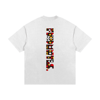 Kinte heavyweight cotton T-shirt with colorful tribal pattern vertical design
