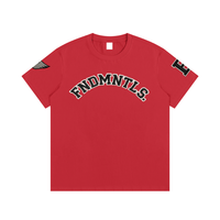 Embroidered Varsity Essential Cotton T-Shirt by Shop FNDMNTLS - Tshirts, Cotton Tshirt, DTG