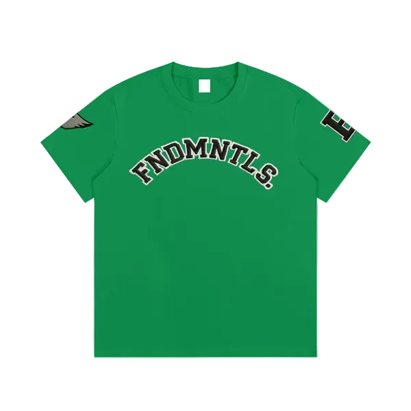 Embroidered Varsity Essential Cotton T-Shirt by Shop FNDMNTLS - Tshirts, Cotton Tshirt, DTG