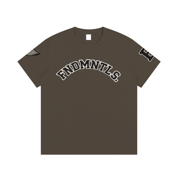 Embroidered Varsity Essential Cotton T-Shirt by Shop FNDMNTLS - Tshirts, Cotton Tshirt, DTG