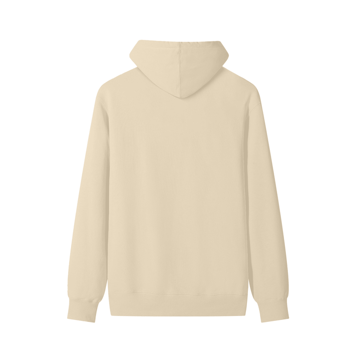back khaki hoodie with camouflage logo