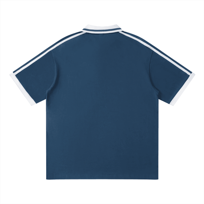 Unisex Contrast Piping Polo Shirt - Comfortable Casual Wear