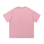 Back of pink One Piece Essential Cotton T-Shirt, offering a plain, versatile look for casual and everyday outfits.