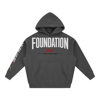 Foundation Essential Oversized Boxy Fit Fleece Hoodie - Product Photo 7 | FNDMNTLS Streetwear