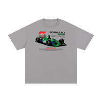 Gray Formula 1 Pure Cotton T-Shirt with vibrant Jordan 191 F1 car print. Unisex and breathable for relaxed daily outfits.