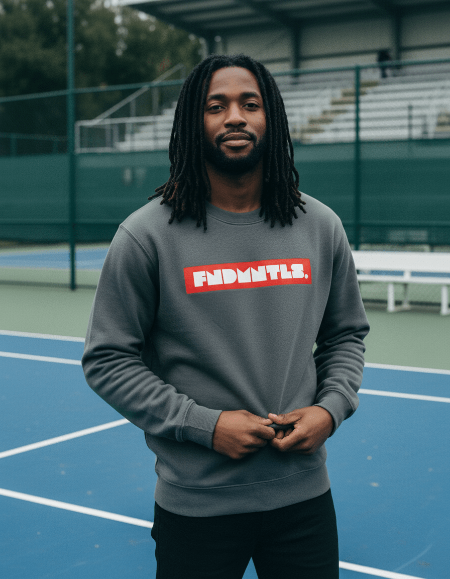 Fleeced Cotton Blend Graphic Sweatshirt by Shop FNDMNTLS - Tshirts, Autumn Winter Fashion, Casual Wear